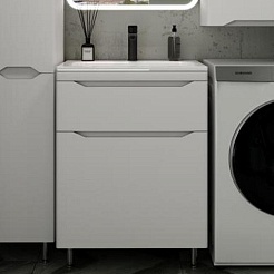 Style Line Мебель для ванной Марелла 60 Люкс Plus антискрейтч белая матовая – фотография-7